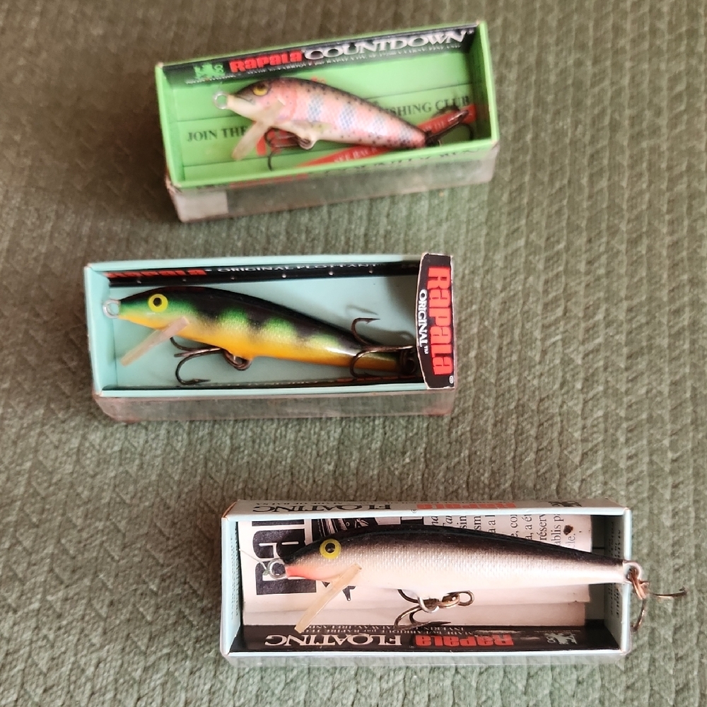Rapala Fishing Lure Trio Circa 1990's